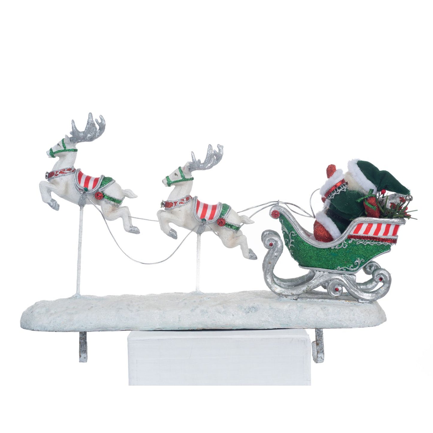 Katherine's Collection 2023 Peppermint Palace 17 Inch Stocking Holder, White Resin
