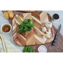 Load image into Gallery viewer, Lipper Acacia Rounded Edge Cutting/Serve Board With Inset Handles, Small