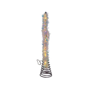 Kurt Adler 12.2-Inch Tinsel Star Tree Topper With Warm White Led Lights