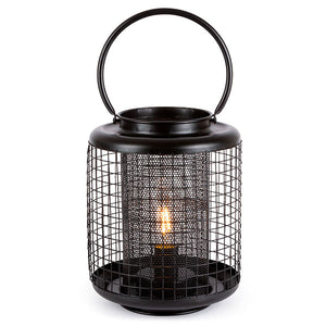 Gerson Company 8.9"H Black Metal Lantern with LED Bulb
