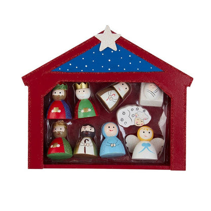 Kurt Adler 9" Miniature Children's Nativity Set, 10-Piece Set