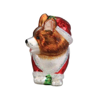Old World Christmas Holly Hat Corgi Puppy Ornament