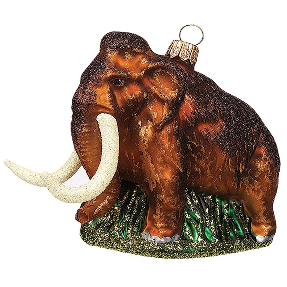 The Whitehurst Company Wooly Mammoth 4.25" Ornament - Glass Blown Holiday Decor