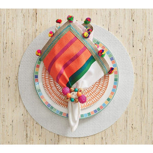 Kim Seybert Java Napkin Ring in Multicolor, Set of 4, Wood, 3" x 3" x 1.75"