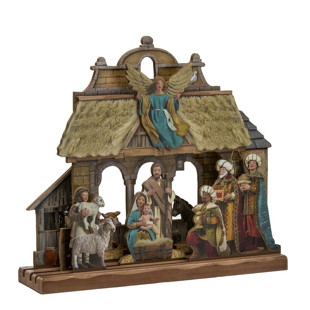 Kurt Adler 10 5/8" Wooden Nativity Tablepiece Set