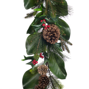 Goodwill Holly/Berry/Leaf/Pinecone Garland Green/Brown 127Cm