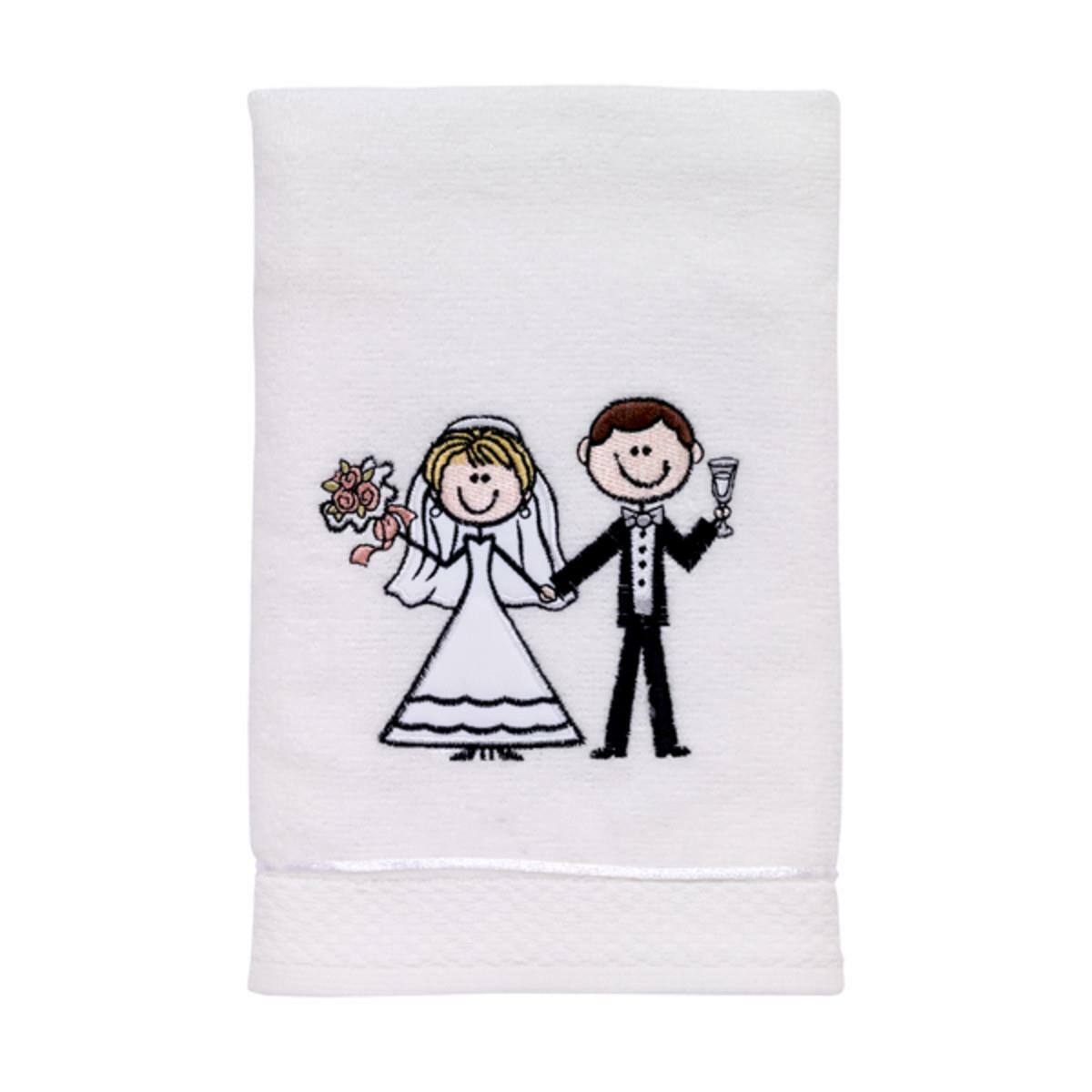 Avanti Linens Bride & Groom Hand Towel - White