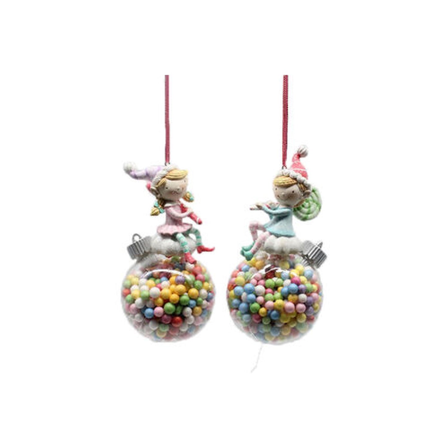 North Pole Sweet Shoppe Set Of 2 Assortment Elf On Bubblegum Ornaments