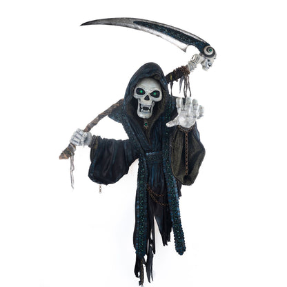 Katherine's Collection 2023 46" Grim Reaper Soul Grabbing Wall Piece, Black Resin