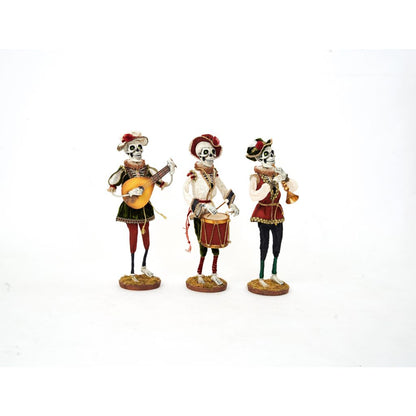 Katherine's Collection 2022 Shakesfeare Minstrel Skeleton Trio Figure, Assorted of 3