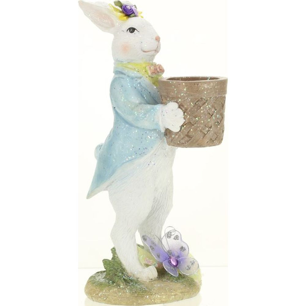 Mark Roberts 2023 Jeweled Bunny With Basket Figurine 9''