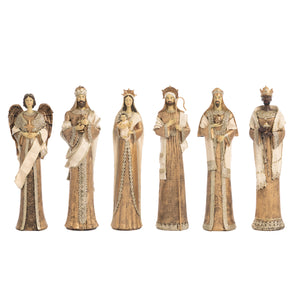 Goodwill Tall Nativity Two-tone Gold/Cream 37.5Cm, Set Of 6