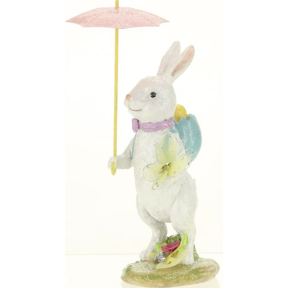 Mark Roberts 2023 Jeweled Bunny With Umbrella Figurine 9.5''