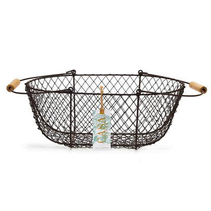 Set of 6 French Wireworks Potager Basket w/ Collapsible Handles Includes 2 Sizes