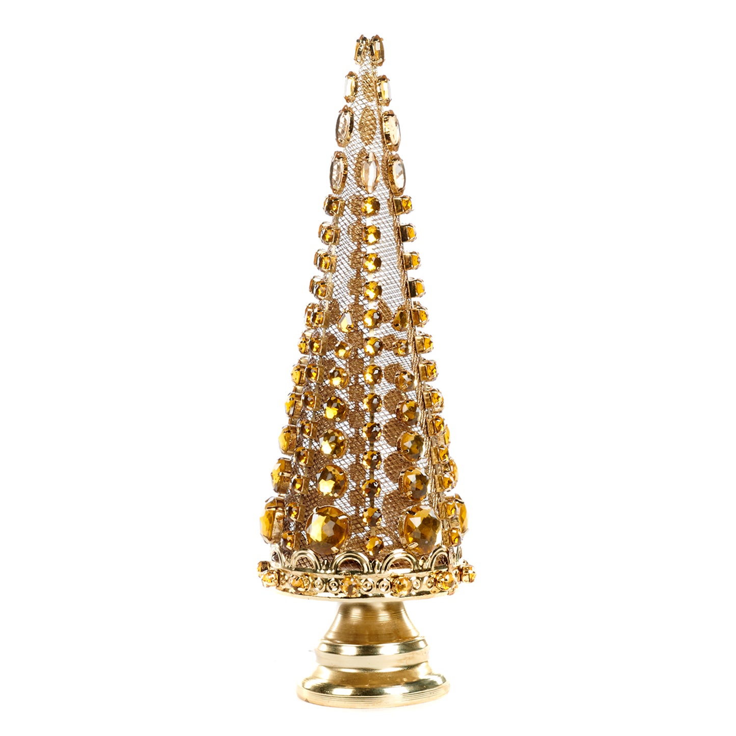Goodwill Metal Jewel Cone Tree Two-tone Gold 30.5Cm