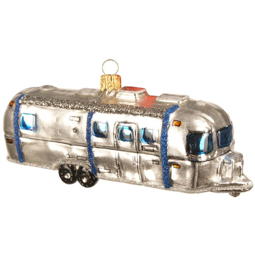 The Whitehurst Company Airstream US Trailer Ornament - Glass Blown Holiday Decor