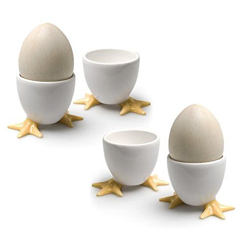 BIA Cordon Bleu Yellow Chicken Footed Egg Cups, Set of 4, Porcelain