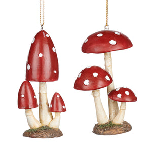 Goodwill 3 Dotted Mushrooms Ornament Red/White 8.5Cm, Set Of 2, Assortment