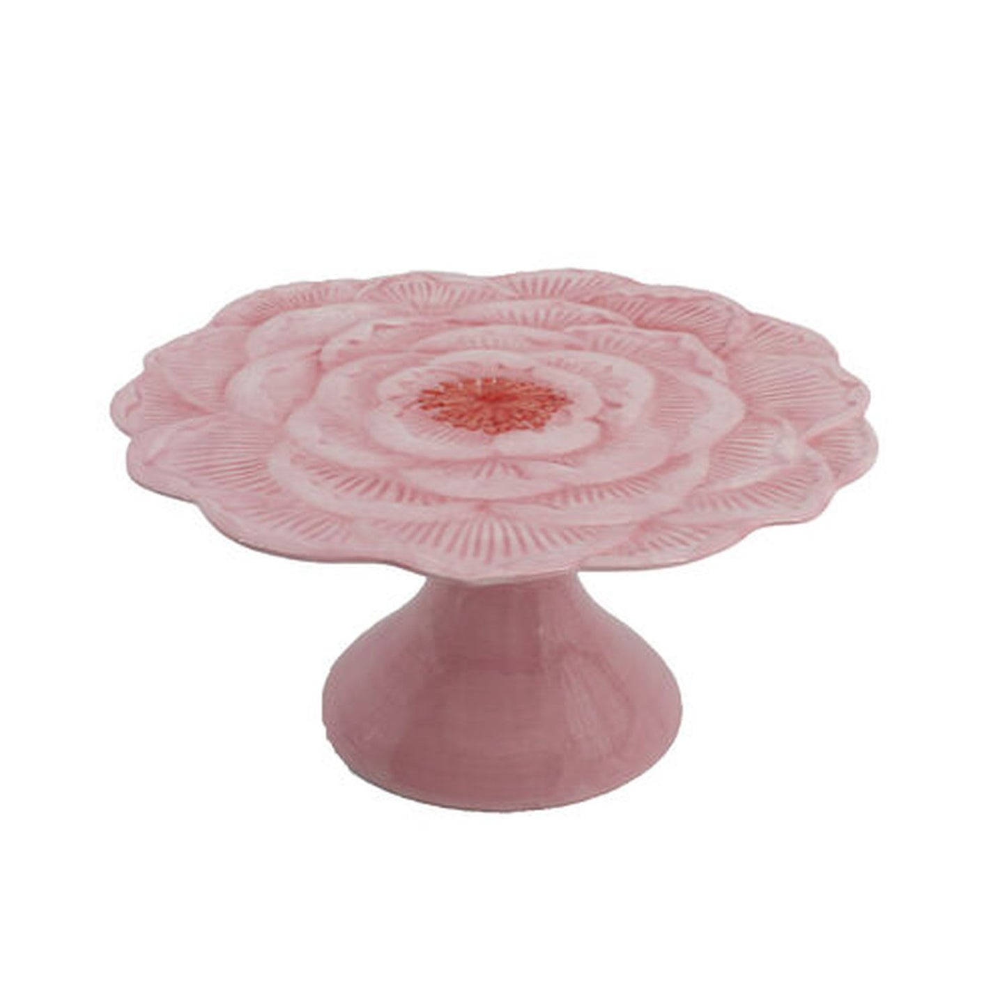 December Diamonds Spring Confections 10" Pink Peony Cake Plate Figurine