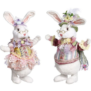 Mark Roberts Spring 2023 Mr. and Mrs. Fluffy Rabbit 14-16", Assortment of 2