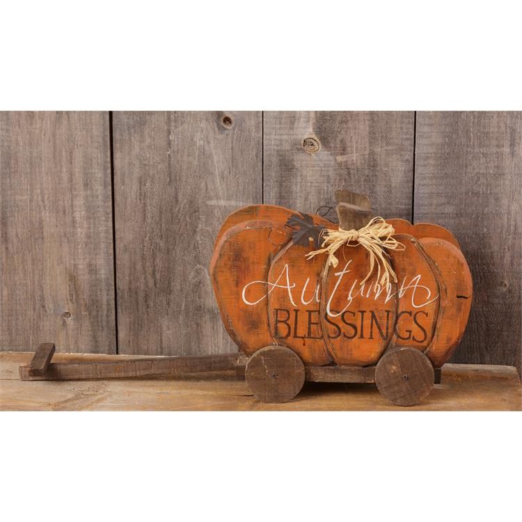 Your Heart's Delight Pumpkin Wagon - Autumn Blessings, Wood