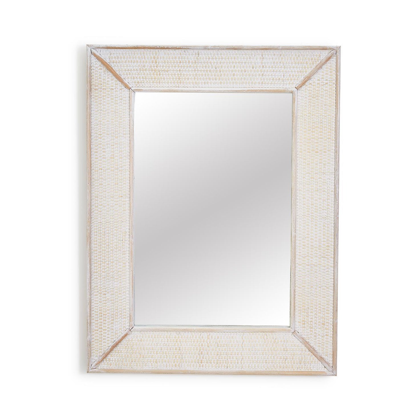 Two's Company Rattan Wall Mirror, 26.5"x20.75"