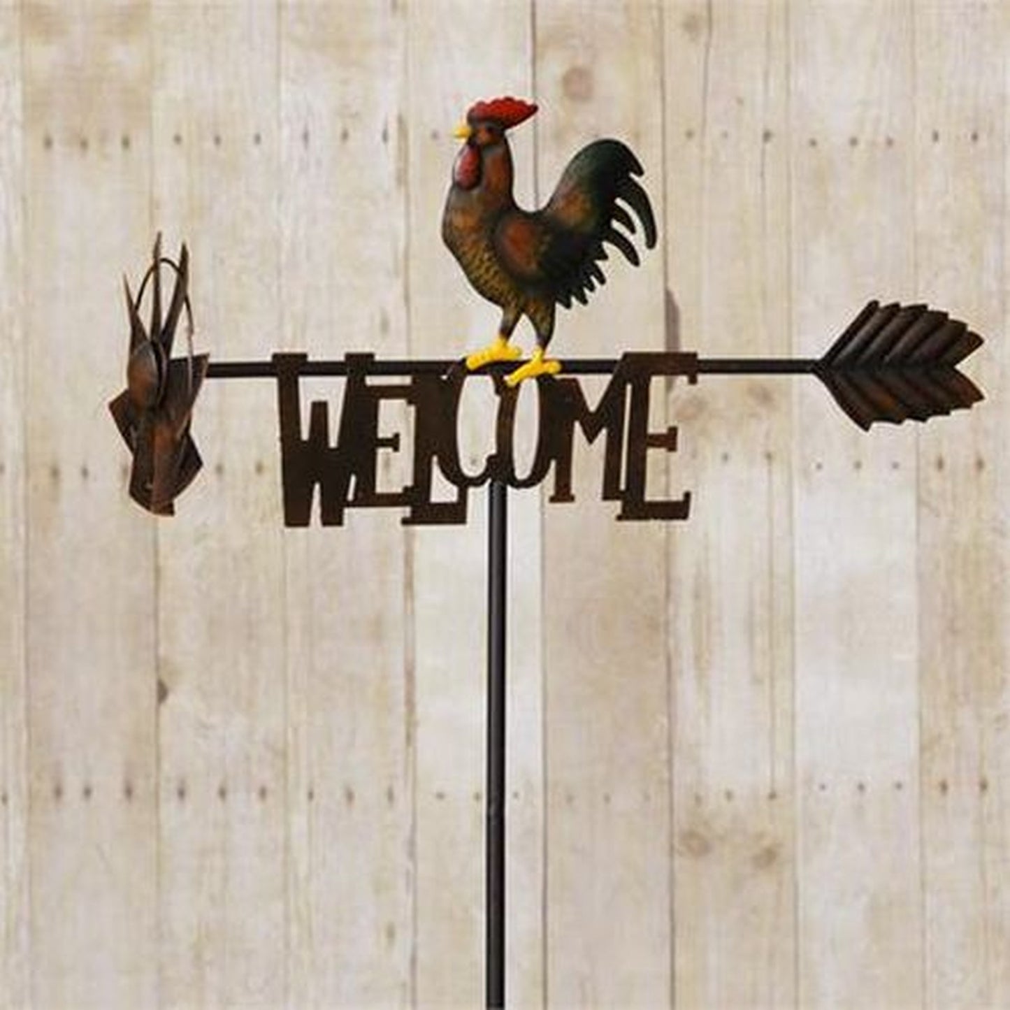 Your Heart's Delight Garden Stake - Welcome With Rooster, Metal