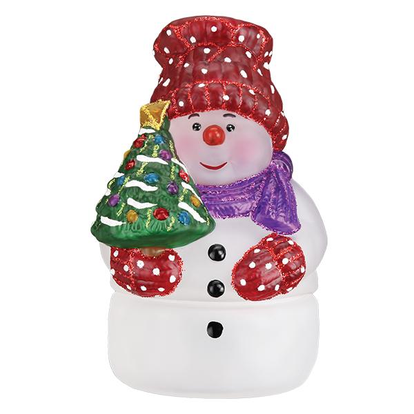 Old World Christmas Snowman With Tree Candle Light