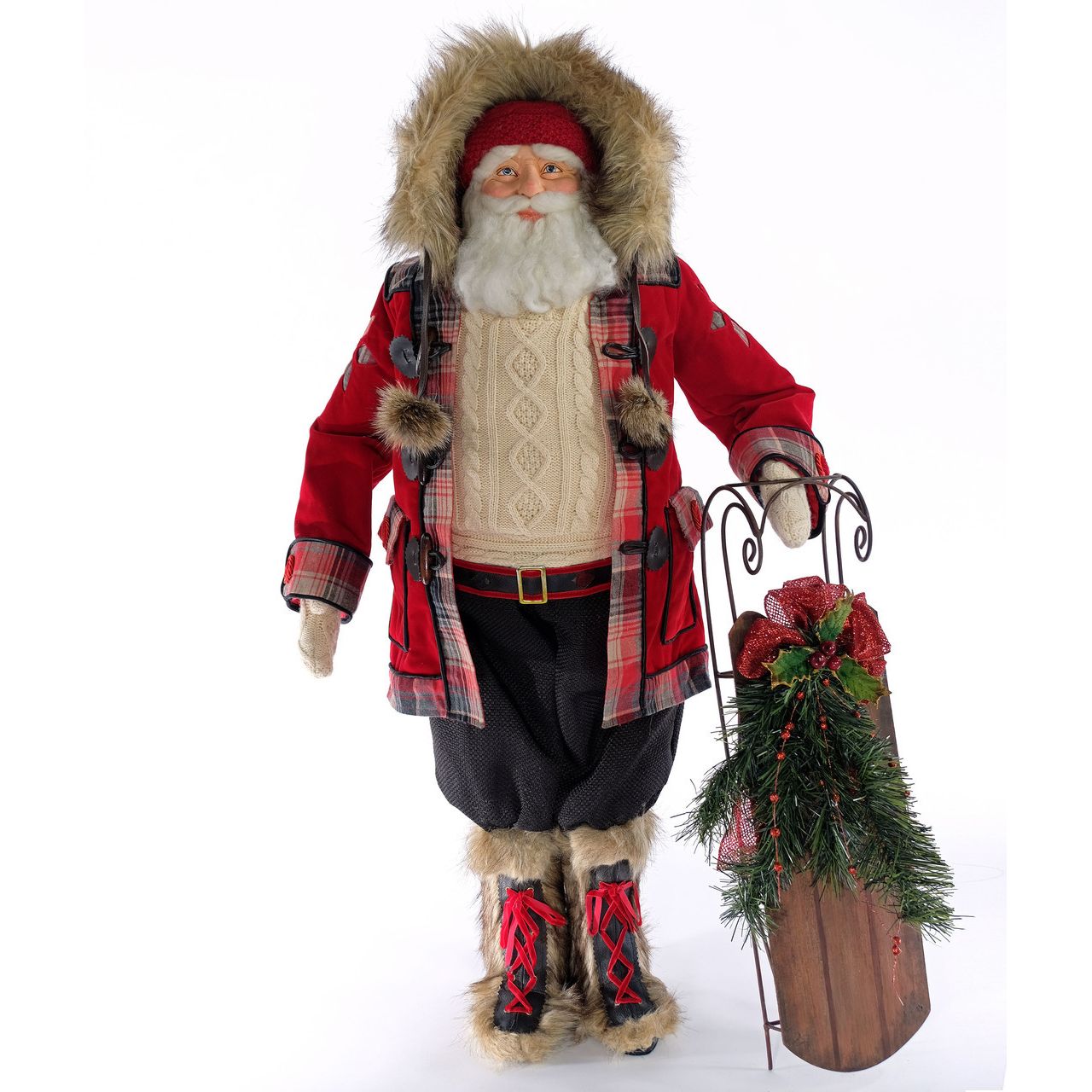 Katherine's Collection Aspen Santa Doll 36 Inches Red Polyester