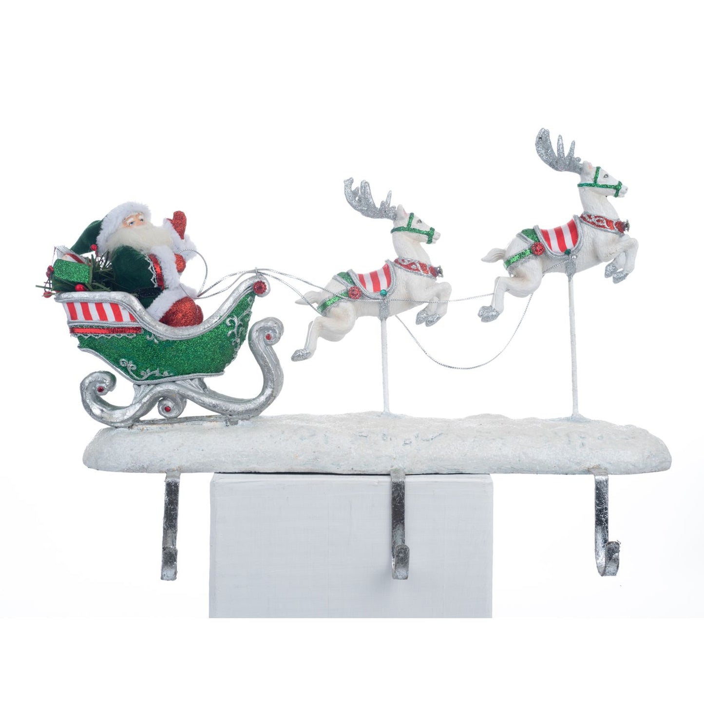 Katherine's Collection 2023 Peppermint Palace 17 Inch Stocking Holder, White Resin