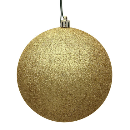Vickerman 10" Gold Glitter Ball Ornament, Plastic