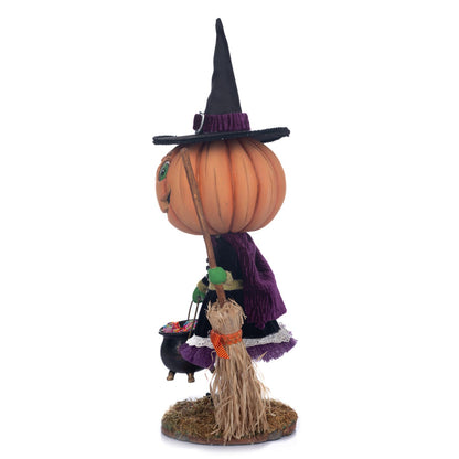 Katherine's Collection 16" Wanda Witch Trick Or Treater Figure, Orange/Black Resin