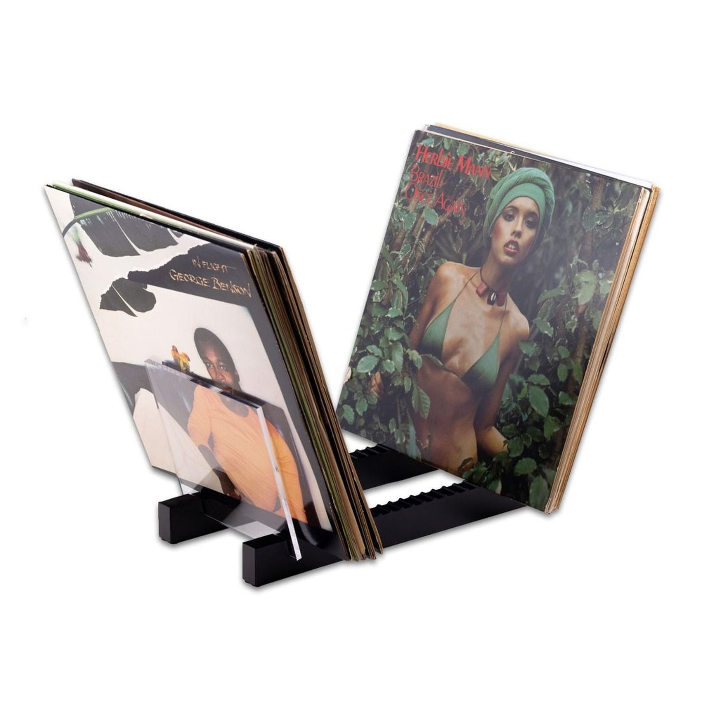 Bey Berk Axel Acrylic And Wood Vinyl Record Display Case
