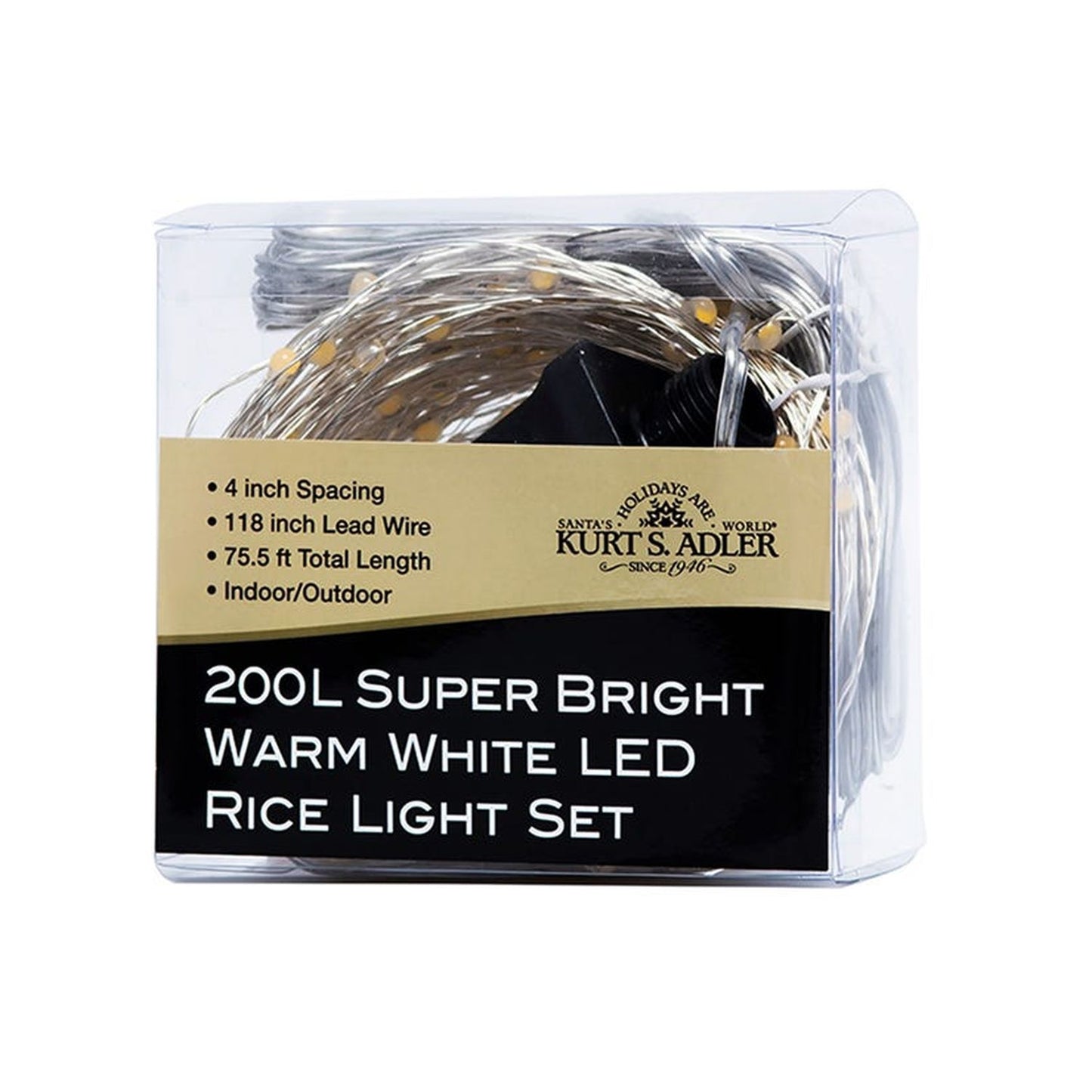 Kurt Adler 200-Light Warm White Led Rice Lights