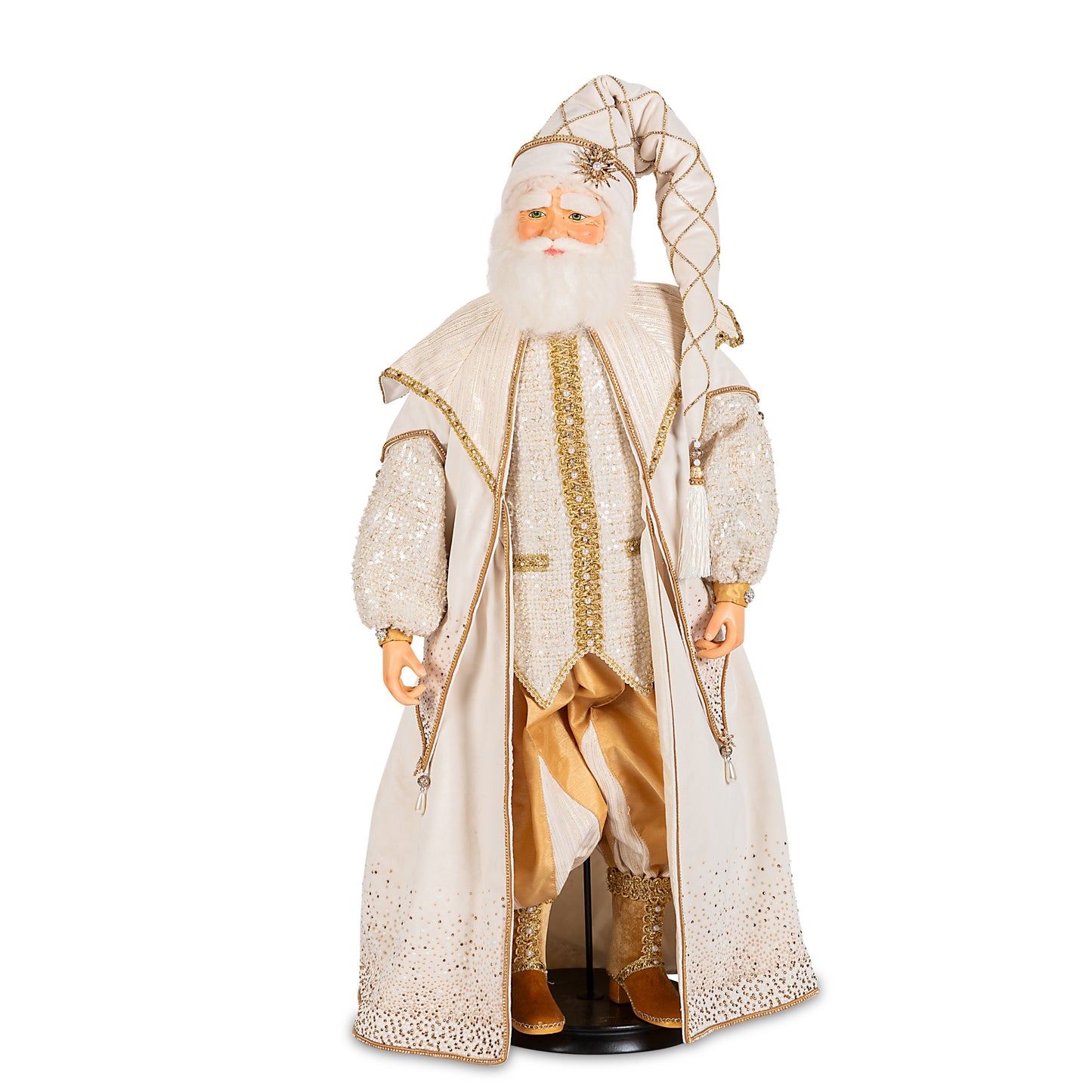 Katherine's Collection 2020 Moonstruck Cream Santa Doll, 32 Inches White Resin