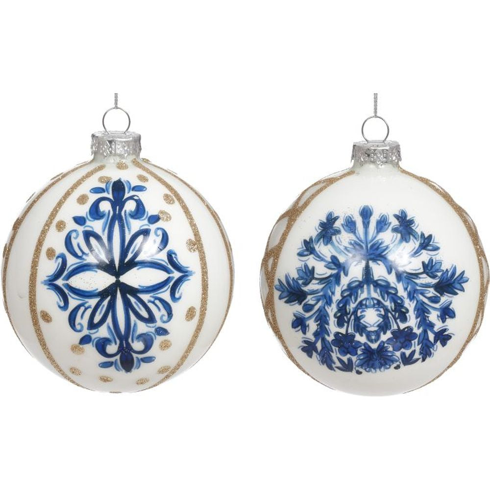 Mark Roberts Christmas 2023 Royal Delft Ornament 4.5'', Assortment of 2