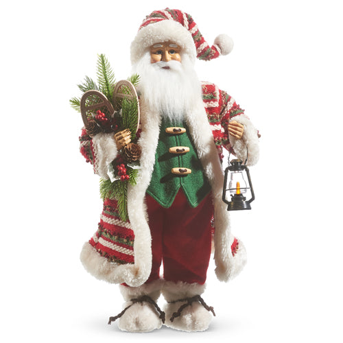 Raz Imports 2023 Heartfelt Holiday 18" Santa With Snow Shoes
