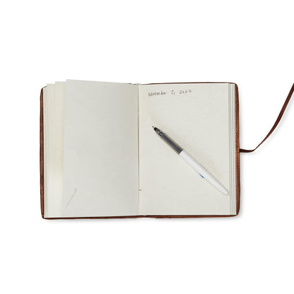 Two's Chestnut Assorted 4 Woven Leather Journal in 2 Sizes w/ Assorted Patterns