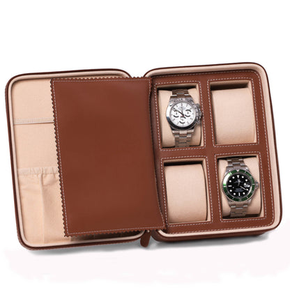 Bey Berk Saddle Leather Four Watch And Accessory Case