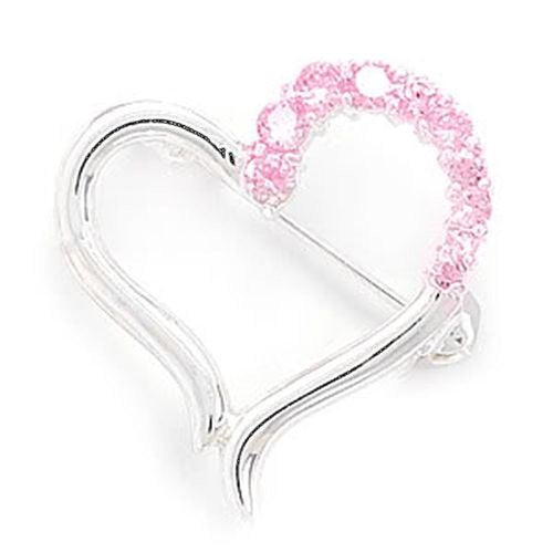 MMA Cut Out Heart Design Fashion Pin with Pink Czs