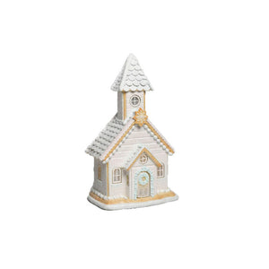 December Diamonds LED Pink Church House Figurine