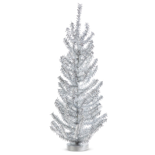 Raz Imports 2023 Holiday Cheers 18" Silver Tinsel Tree