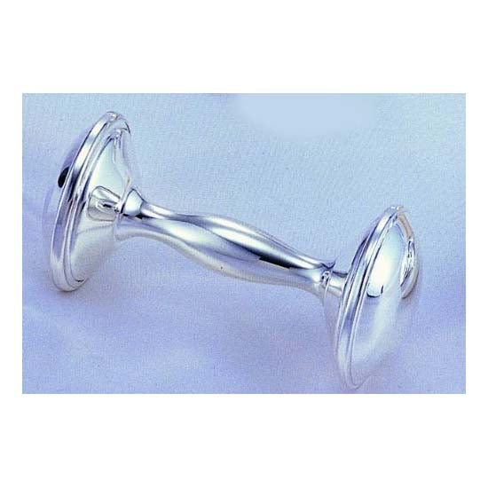 Leeber Dumbbell Rattle, Silver Plated