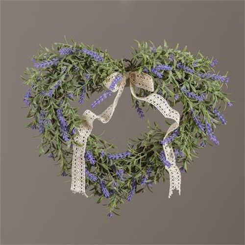 Your Heart's Delight Wreath- Heart Shaped On Twig Base- Lavender