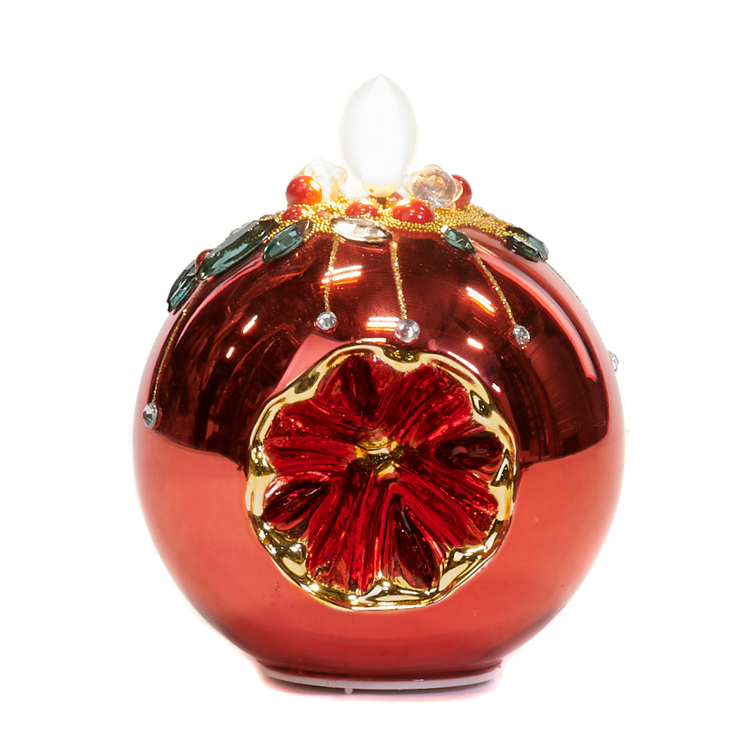 Goodwill Led Glass Reflector Christmas Ball Votive Red 12Cm