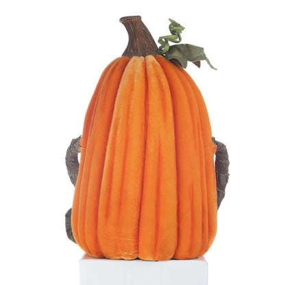 Katherine's Collection Halloween Hollow 18.5" Grumpy Lanky Leg Pumpkin, Orange Resin
