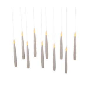 Kurt Adler 6" 10-Piece Battery-Operated Floating Candle String Ornament, White
