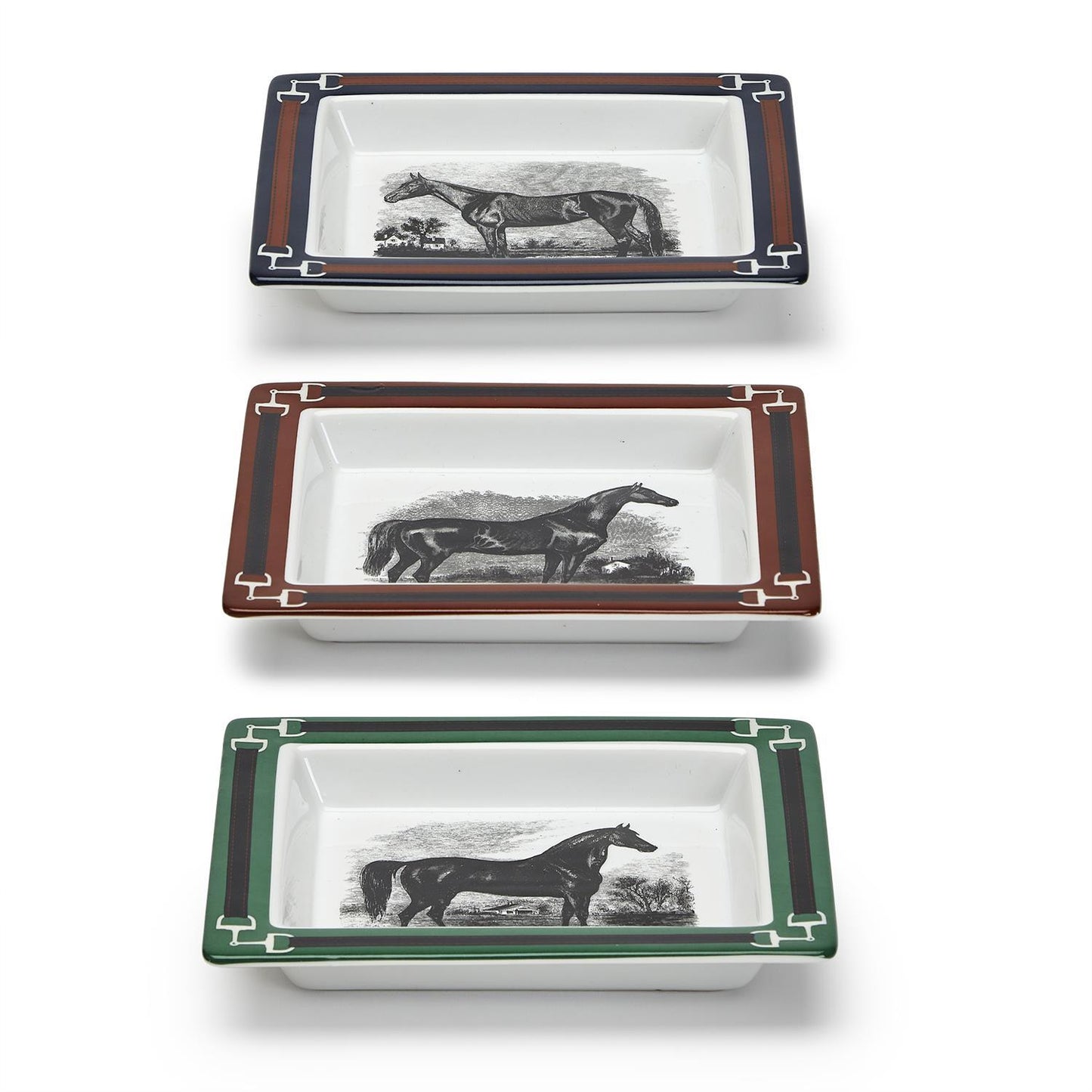 Two's Company Equus Decorative Desk Trays In Gift Box Asst 3 Designs / Colors