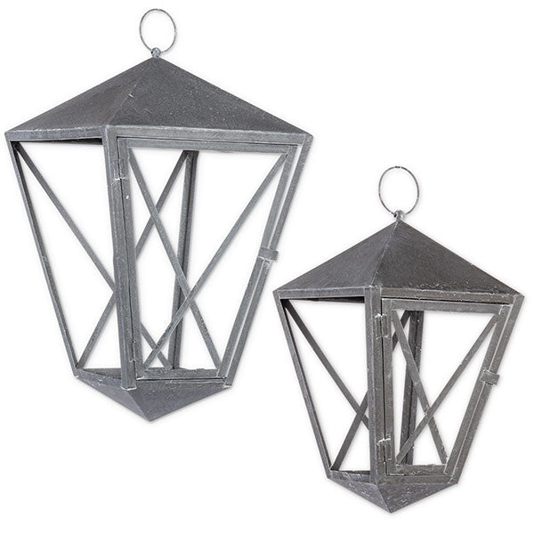 Gerson Company Set of 2 Gray Nested Hanging Candle Holders