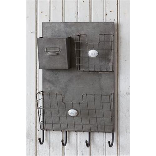 Your Heart's Delight Wall Rack With Key Hook Set of Storage Bins, Metal